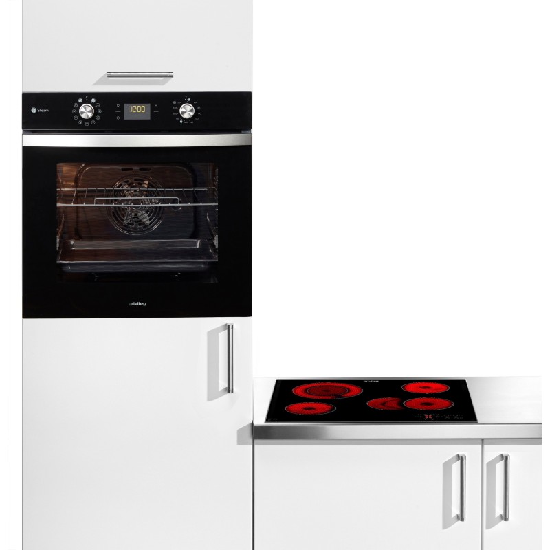 Privileg Backofen-Set BAKO Turn&Go Steam 500, mit Backauszug, Hydrolyse, Dampffunktion