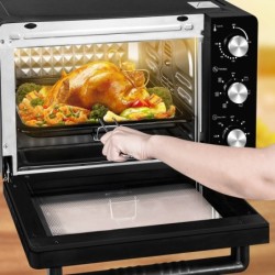 EUGAD Minibackofen, 30 L mit 3 Ebenen 6 Modi Umluft zweilagige Tür, 1500 W