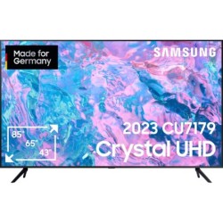Samsung GU85CU7179U LED-Fernseher (214 cm/85 Zoll, 4K Ultra HD, Smart-TV, Crystal Prozessor 4K, Gaming Hub, Object Tracking Sound Lite (OTS Lite), PurColor, Smart Hub & Gaming Hub)