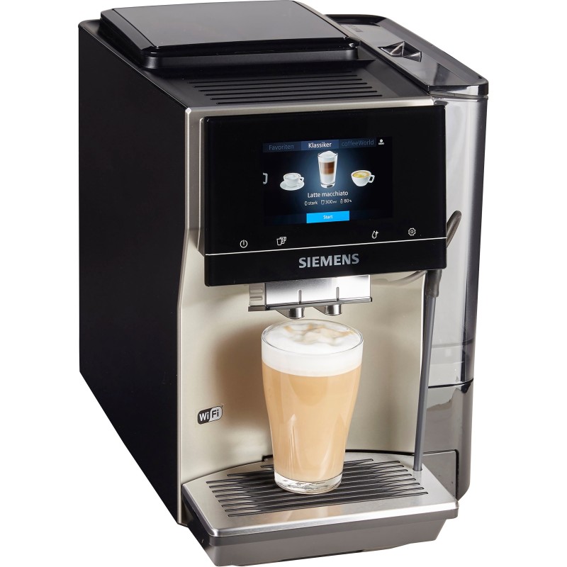 SIEMENS Kaffeevollautomat EQ.700 Inox silber metallic TP705D47, Full-Touch-Display, bis 10 Profile speicherbar, Milchsystem-Reinigung