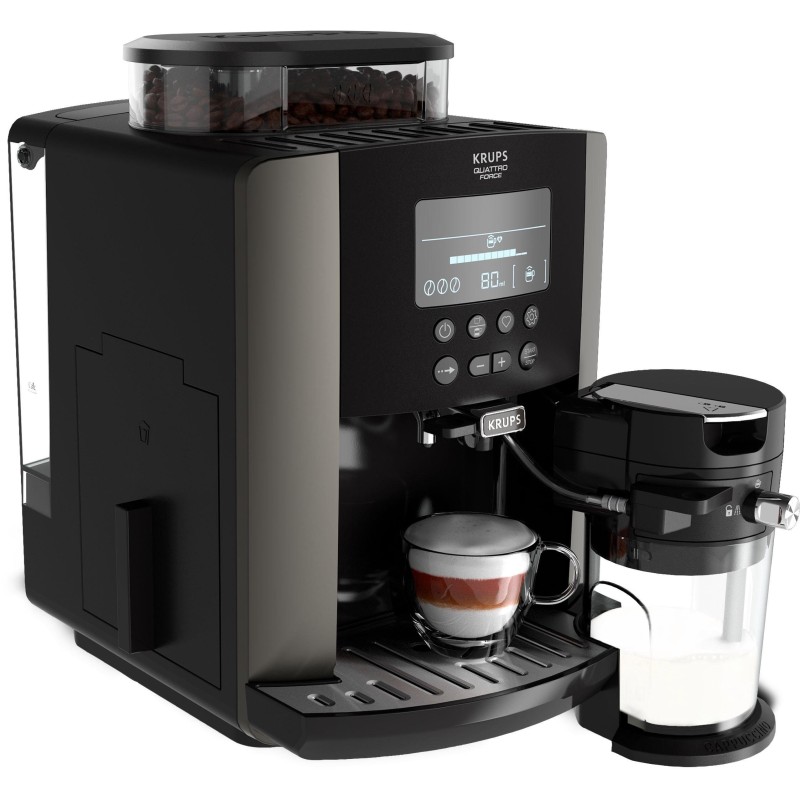 Krups Kaffeevollautomat EA819E Arabica Latte, Wassertankkapazität: 1,7 Liter, Pumpendruck: 15 Bar, LCD-Display