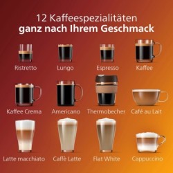 Philips Kaffeevollautomat 5400 Series EP5447/90 LatteGo, chrom/mattschwarz