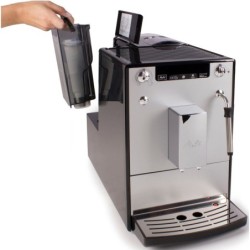 Melitta Kaffeevollautomat Solo® & Milk E953-202, silber/schwarz, Café crème & Espresso per One Touch, Düse für Milchschaum