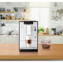 Melitta Kaffeevollautomat Solo® & Milk E953-202, silber/schwarz, Café crème & Espresso per One Touch, Düse für Milchschaum