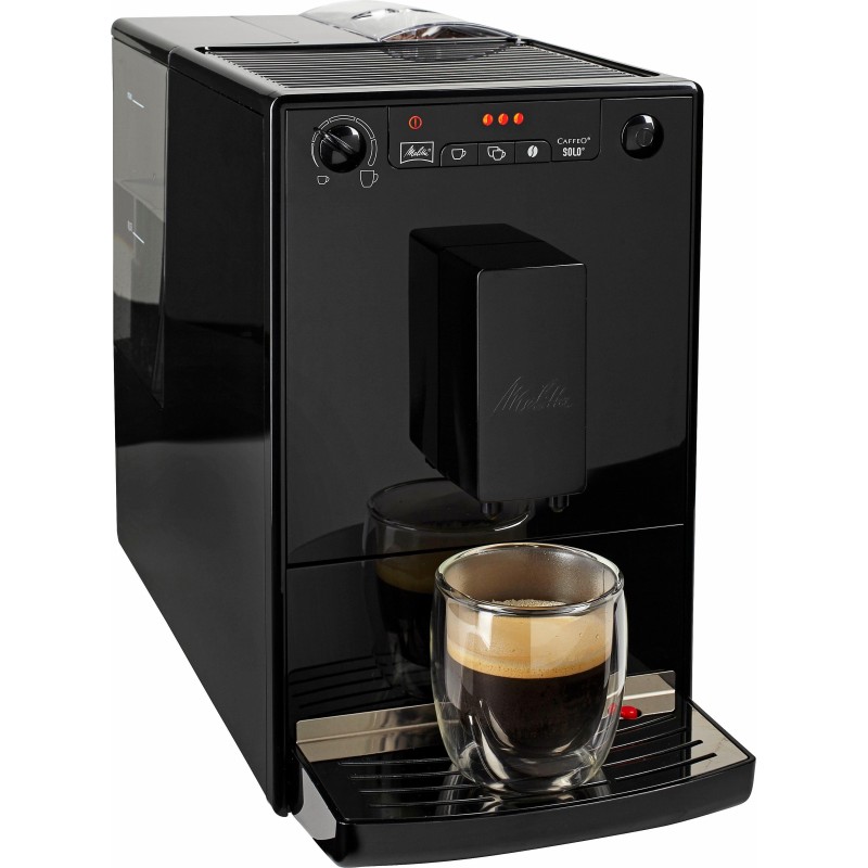 Melitta Kaffeevollautomat Solo® E950-222, pure black, aromatischer Kaffee & Espresso bei nur 20 cm Breite