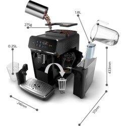 Philips Kaffeevollautomat 2200 Serie EP2231/40 LatteGo, klavierlackschwarz