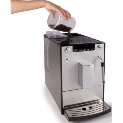 Melitta Kaffeevollautomat Solo® & Milk E953-202, silber/schwarz, Café crème & Espresso per One Touch, Düse für Milchschaum