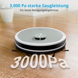 Medion® Nass-Trocken-Saugroboter Saug- und Wischroboter mit Absaugstation (X21 SW), App Steuerung und automatische Entleerung