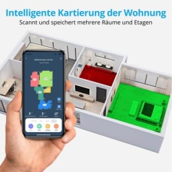 Medion® Nass-Trocken-Saugroboter Saug- und Wischroboter mit Absaugstation (X21 SW), App Steuerung und automatische Entleerung