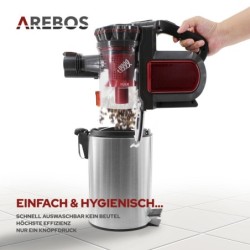 Arebos Akku-Handstaubsauger Lithium-Ionen-Akku Staubsauger, 2-in-1 Hand- und Bodenstaubsauger, 200,00 W, beutellos