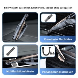 Tisoutec Akku-Handstaubsauger Akku Handstaubsauger,12000Pa USB aufladbar Tragbar Leicht Mini, Staubsauger,6000mAh Auto-Staubsauger,Nass & Trocken Handsauger