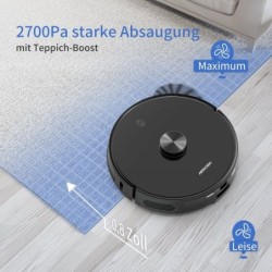 AIRROBO Saugroboter T10+ Saugroboter mit Wischfunktion WLAN Staubsauger Roboter, 50,00 W, mit Beutel, 360° Kollisionsschutz - 23 Sätze von Sensoren