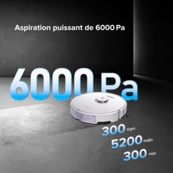 Roborock Nass-Trocken-Saugroboter S8, 69 W, 6000 pa, DuoRoller-Bürste, Reactive 3D-Hindernisumgehung, Vibrations-Hebemop, Intelligenter für Hartböden,Tierhaare,Teppiche, Kindersicherung APP Control, Upgrade von Roborock S7, VS S7 Maxv